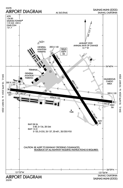 SALINAS MUNI - Airport Diagram