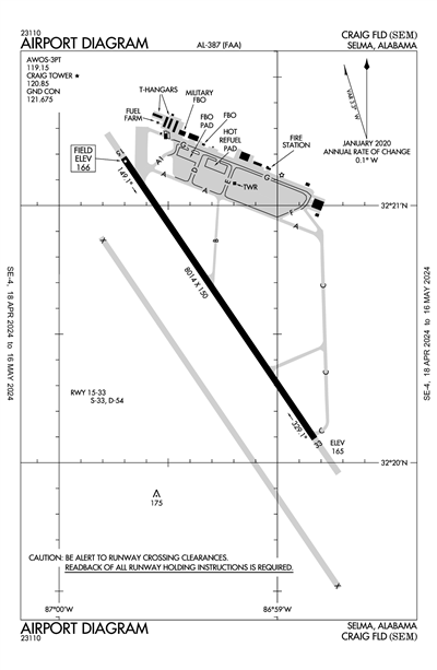 CRAIG FLD - Airport Diagram