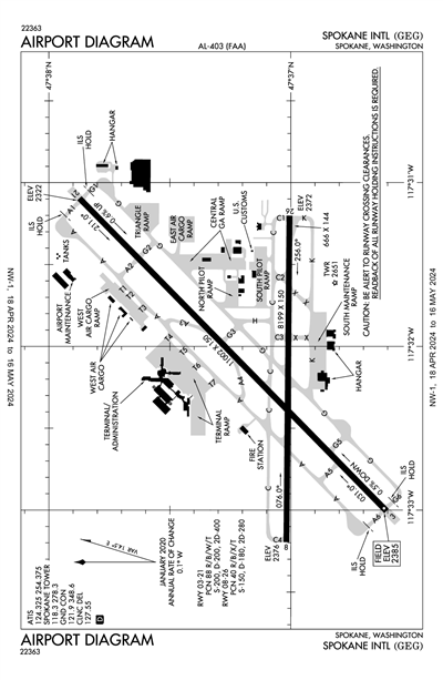 SPOKANE INTL - Airport Diagram