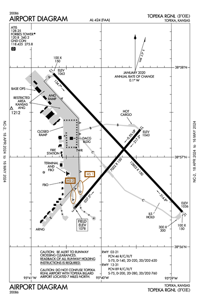 TOPEKA RGNL - Airport Diagram