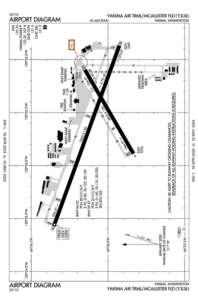 YAKIMA AIR TRML/MCALLISTER FLD - Airport Diagram