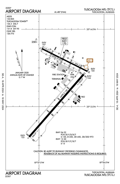 TUSCALOOSA NTL - Airport Diagram