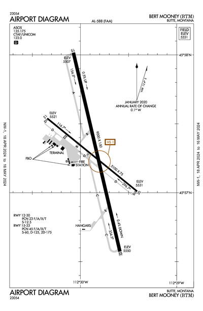BERT MOONEY - Airport Diagram