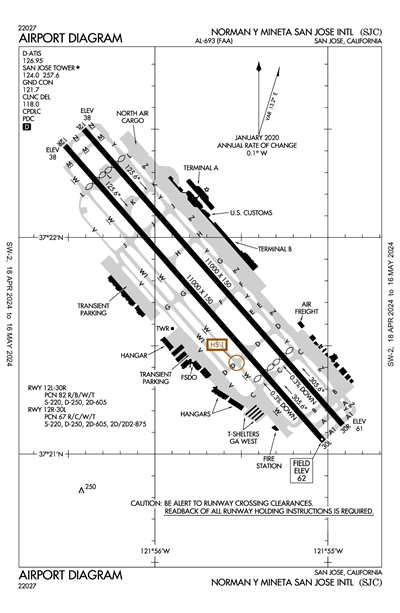 NORMAN Y MINETA SAN JOSE INTL - Airport Diagram