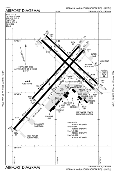 OCEANA NAS (APOLLO SOUCEK FLD) - Airport Diagram