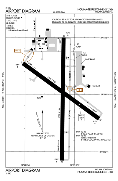 HOUMA-TERREBONNE - Airport Diagram