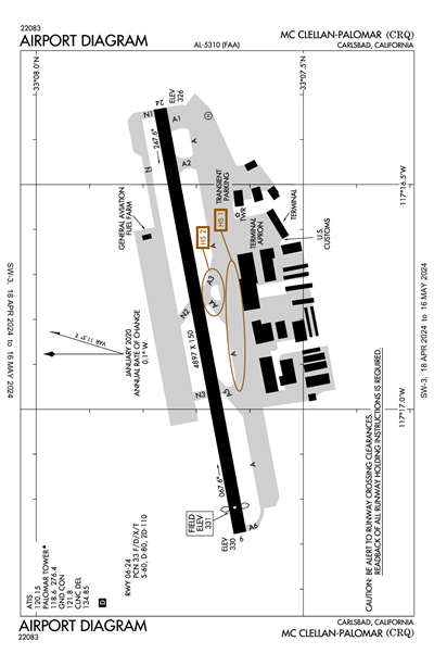 MC CLELLAN-PALOMAR - Airport Diagram