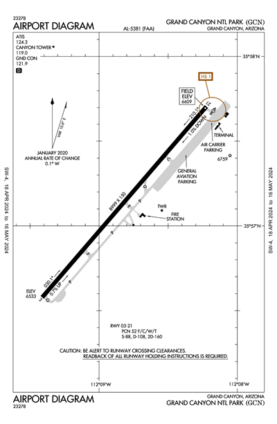 GRAND CANYON NTL PARK - Airport Diagram