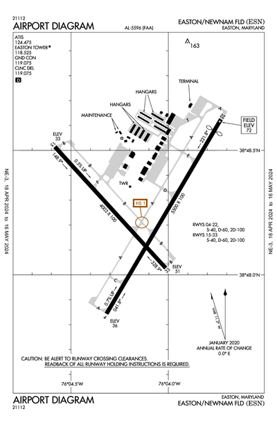 EASTON/NEWNAM FLD - Airport Diagram