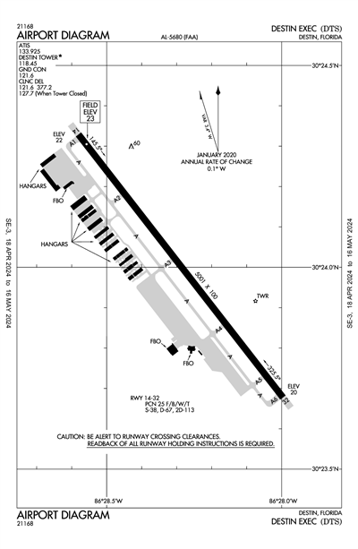 DESTIN EXEC - Airport Diagram