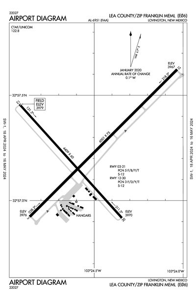 LEA COUNTY/ZIP FRANKLIN MEML - Airport Diagram