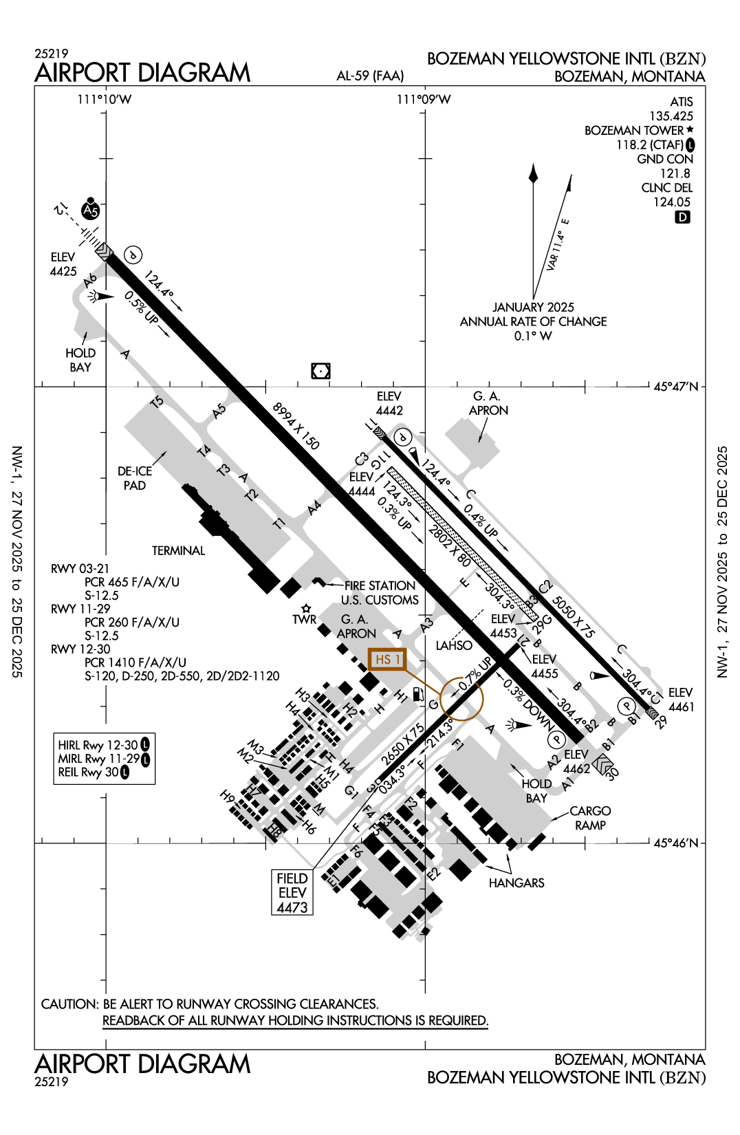 BOZEMAN YELLOWSTONE INTL - Airport Diagram