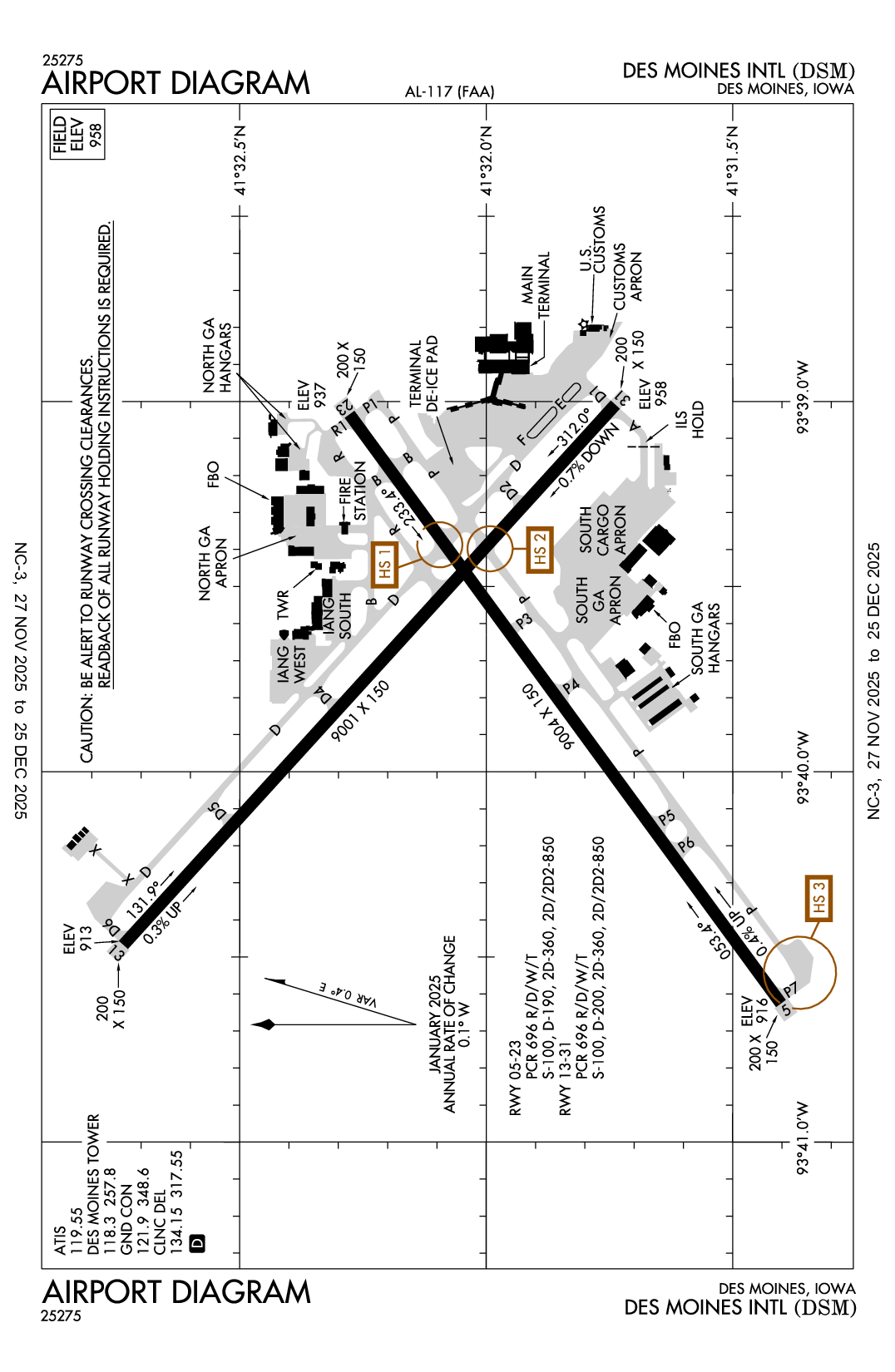 DES MOINES INTL - Airport Diagram