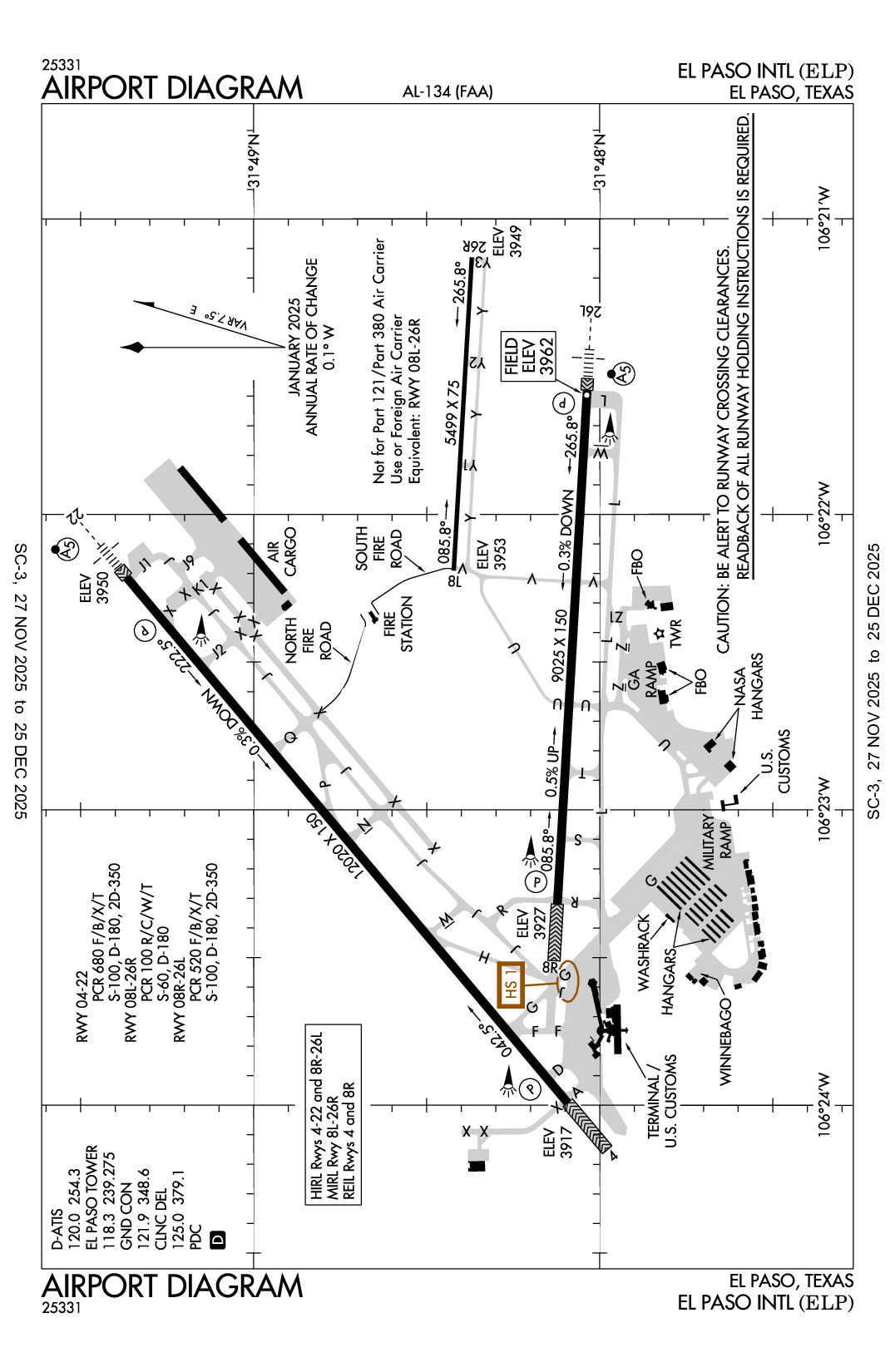 EL PASO INTL - Airport Diagram