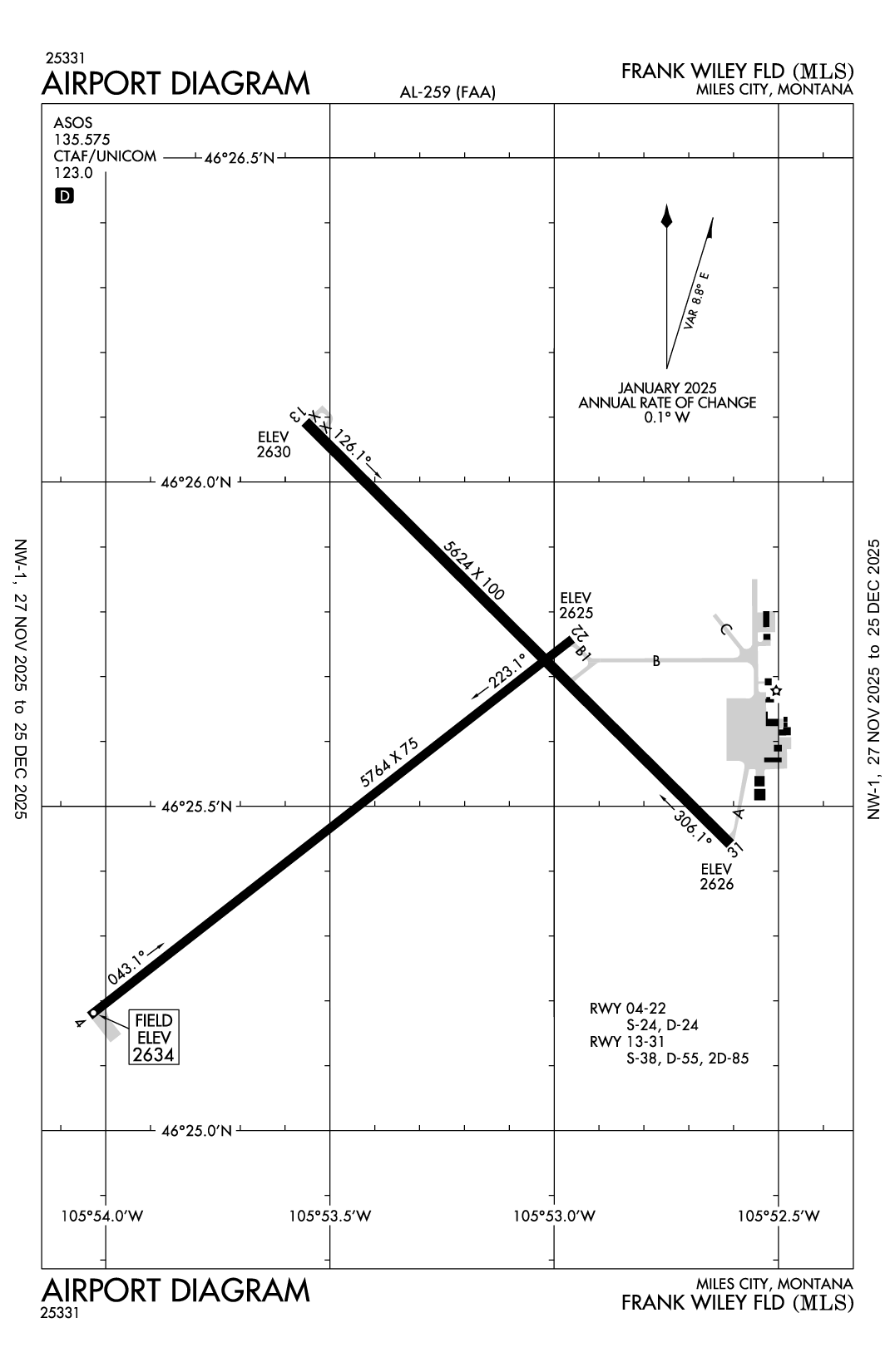 FRANK WILEY FLD - Airport Diagram