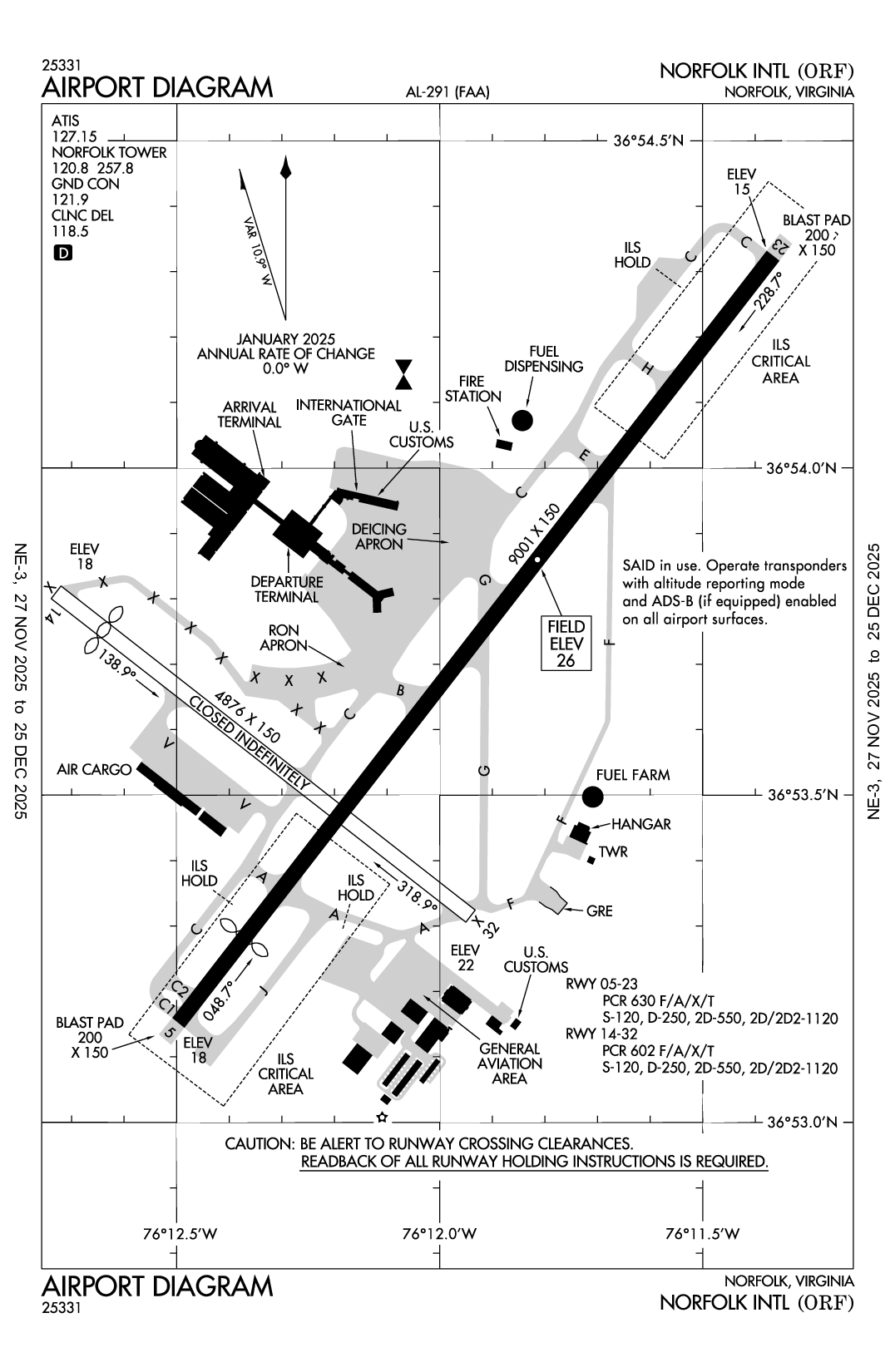 NORFOLK INTL - Airport Diagram