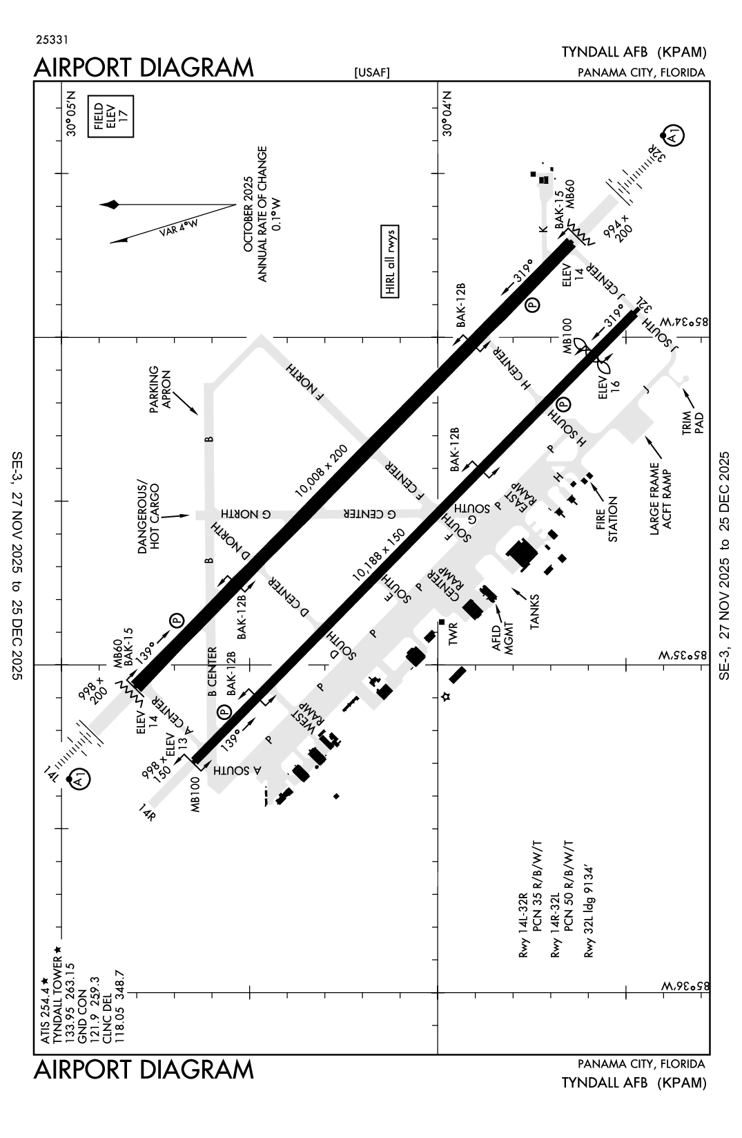 TYNDALL AFB - Airport Diagram
