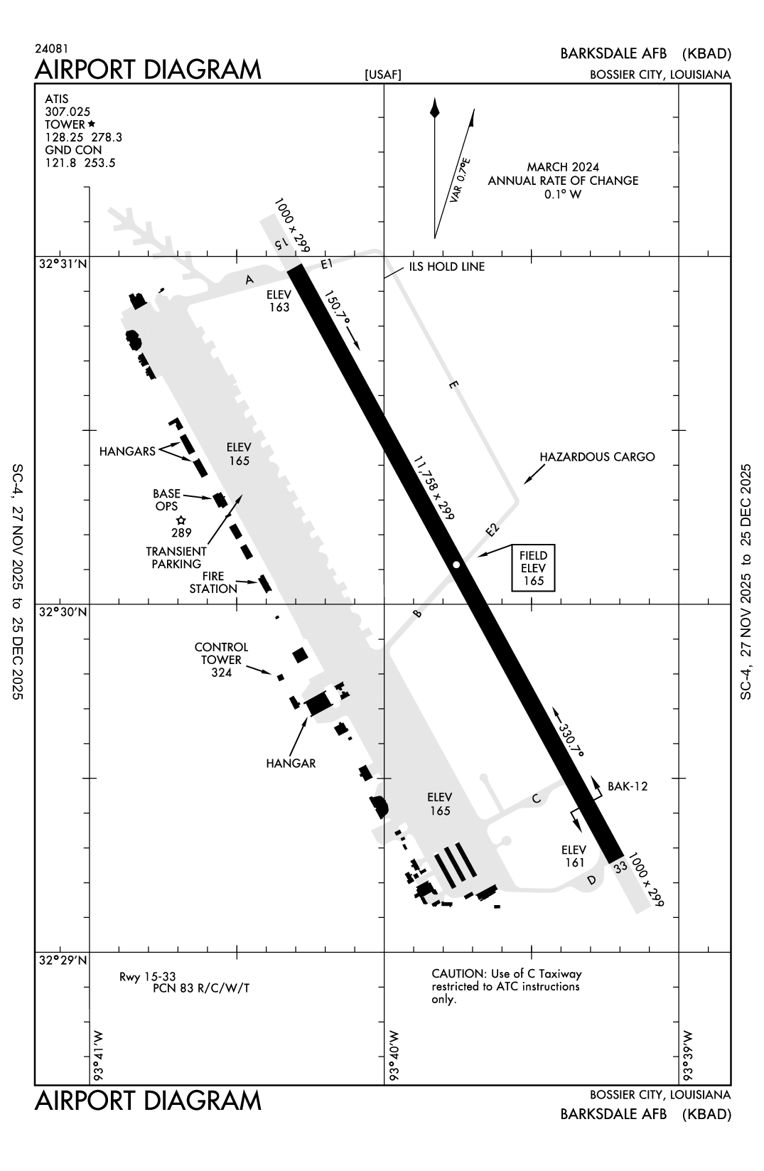 BARKSDALE AFB - Airport Diagram