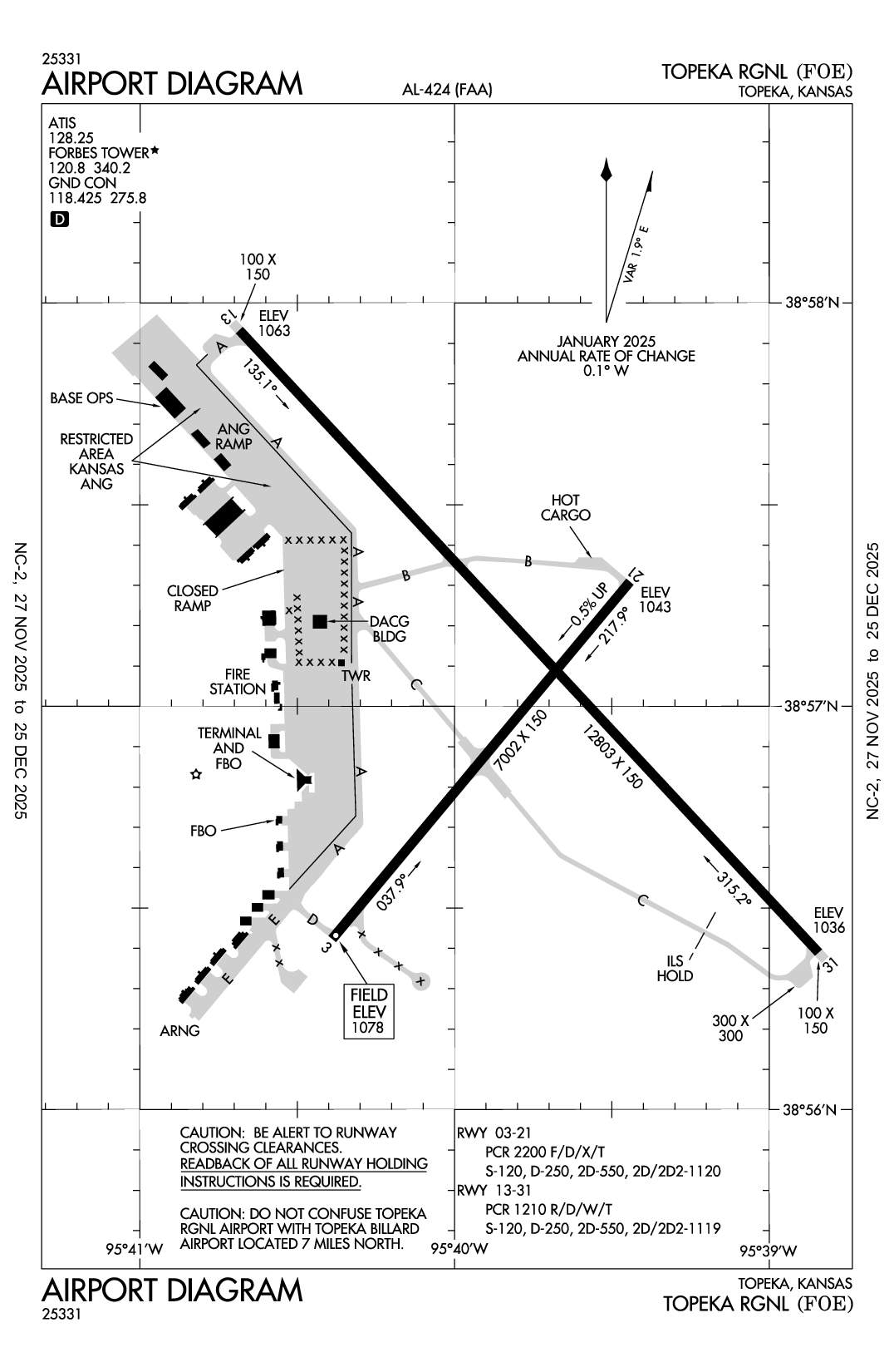 TOPEKA RGNL - Airport Diagram