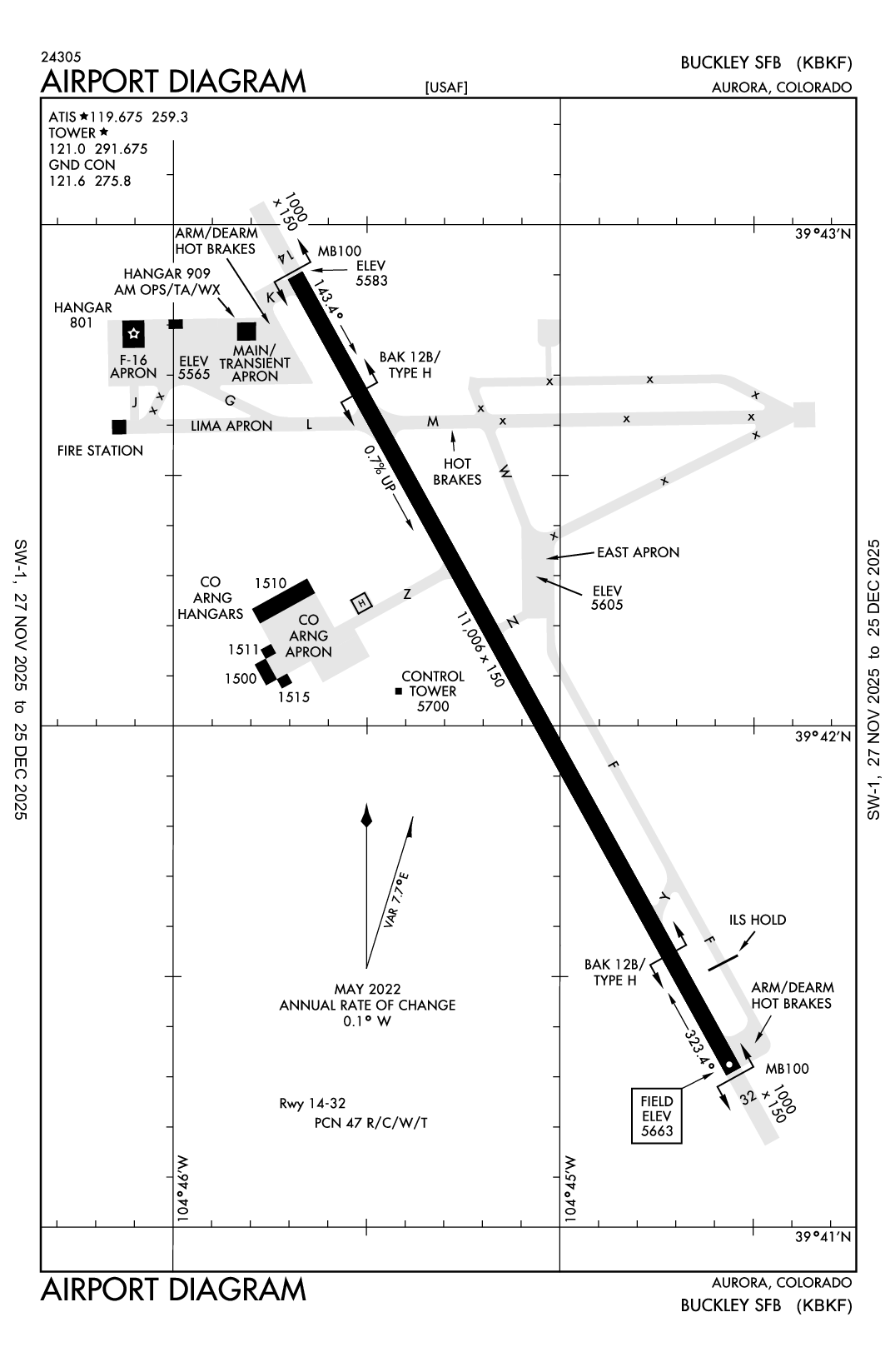 BUCKLEY SPACE FORCE BASE - Airport Diagram