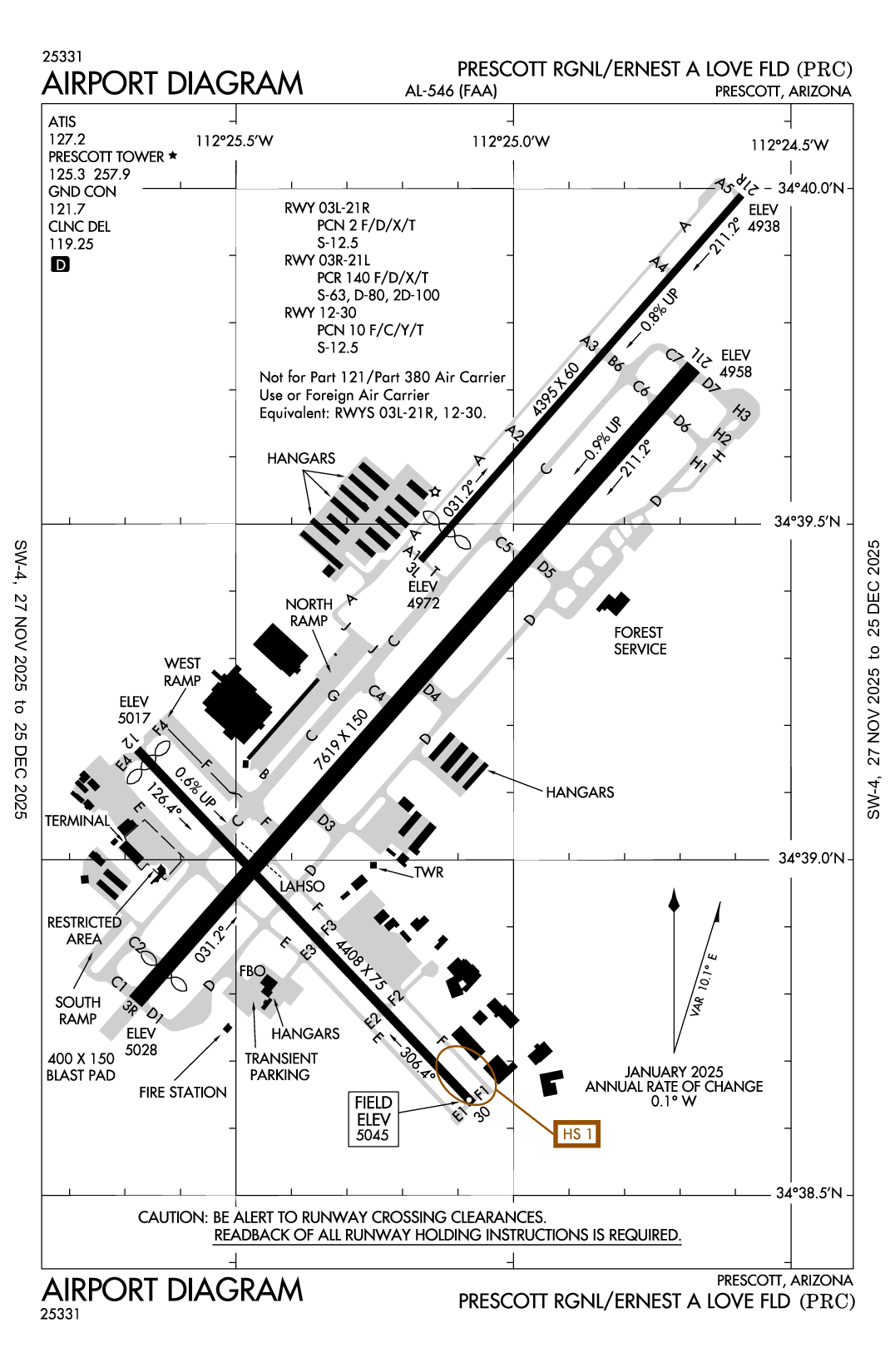 PRESCOTT RGNL/ERNEST A LOVE FLD - Airport Diagram