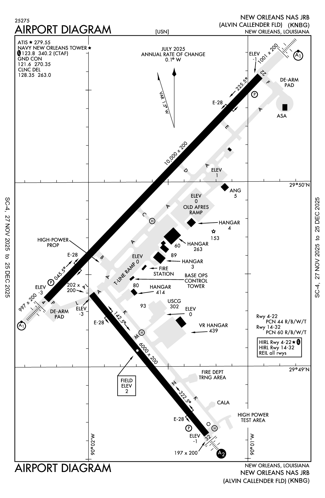 NEW ORLEANS NAS JRB (ALVIN CALLENDER FLD) - Airport Diagram