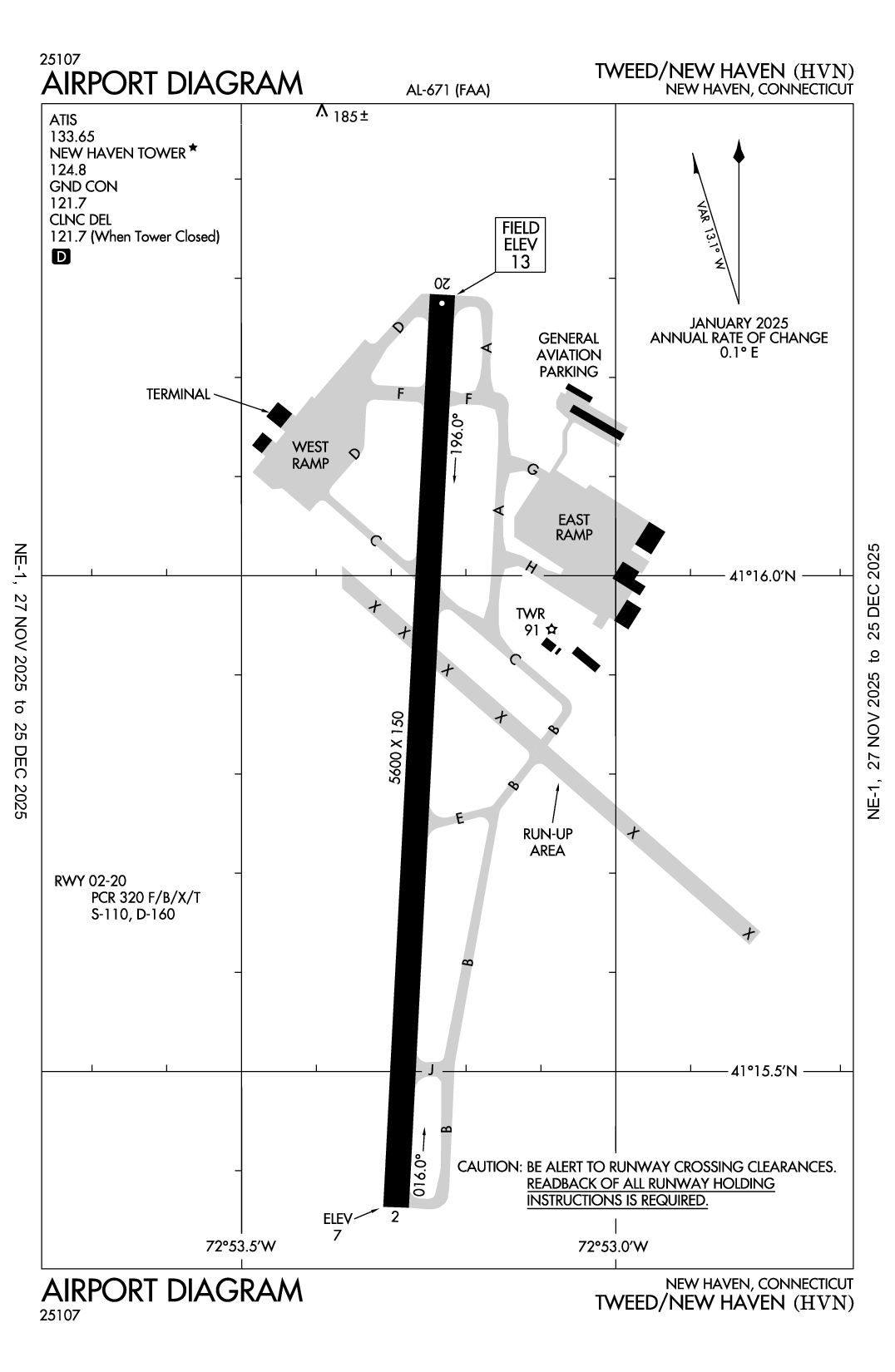 TWEED/NEW HAVEN - Airport Diagram