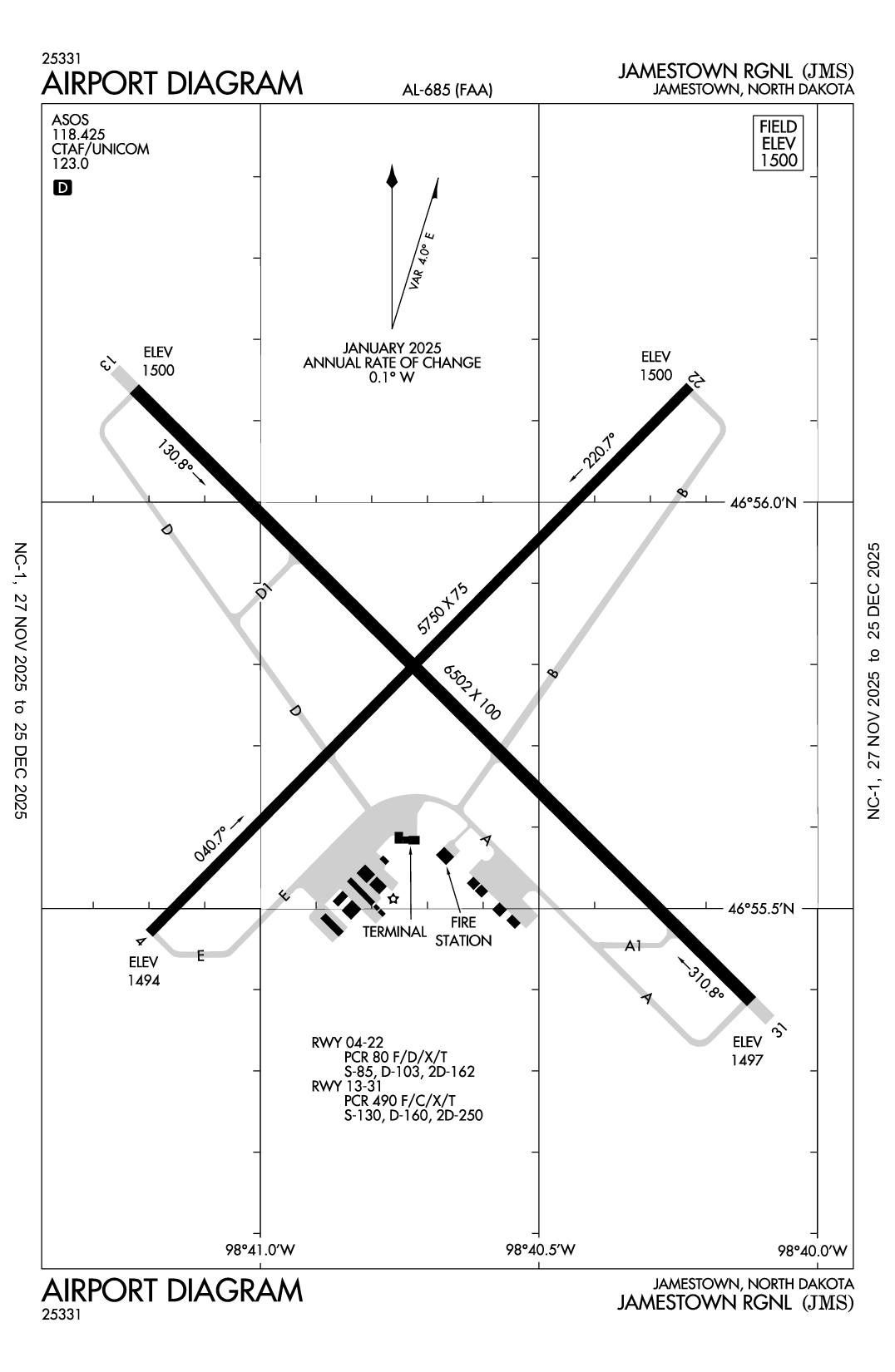 JAMESTOWN RGNL - Airport Diagram