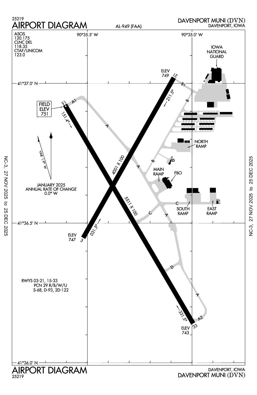 DAVENPORT MUNI - Airport Diagram