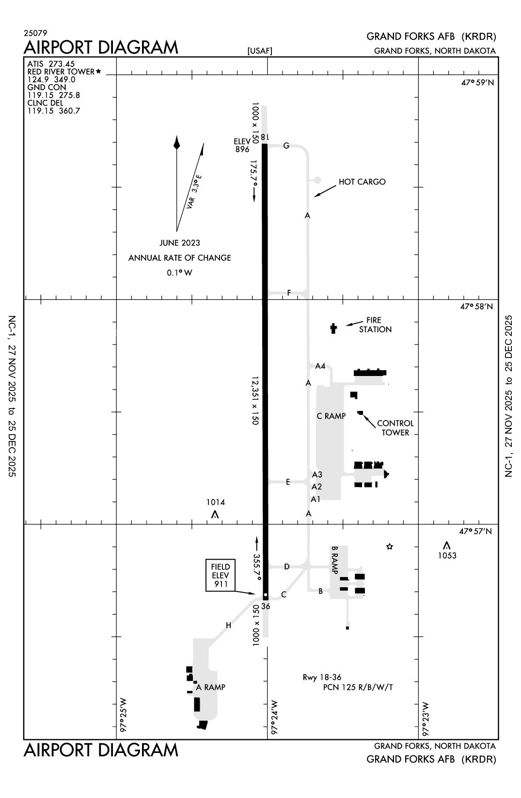 GRAND FORKS AFB - Airport Diagram