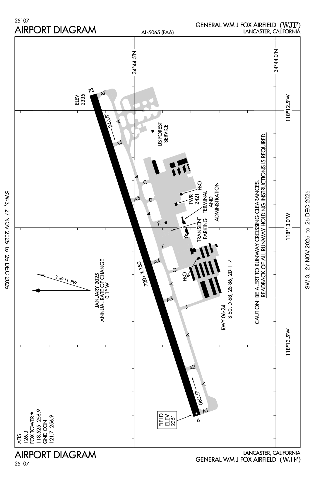GENERAL WM J FOX AIRFIELD - Airport Diagram