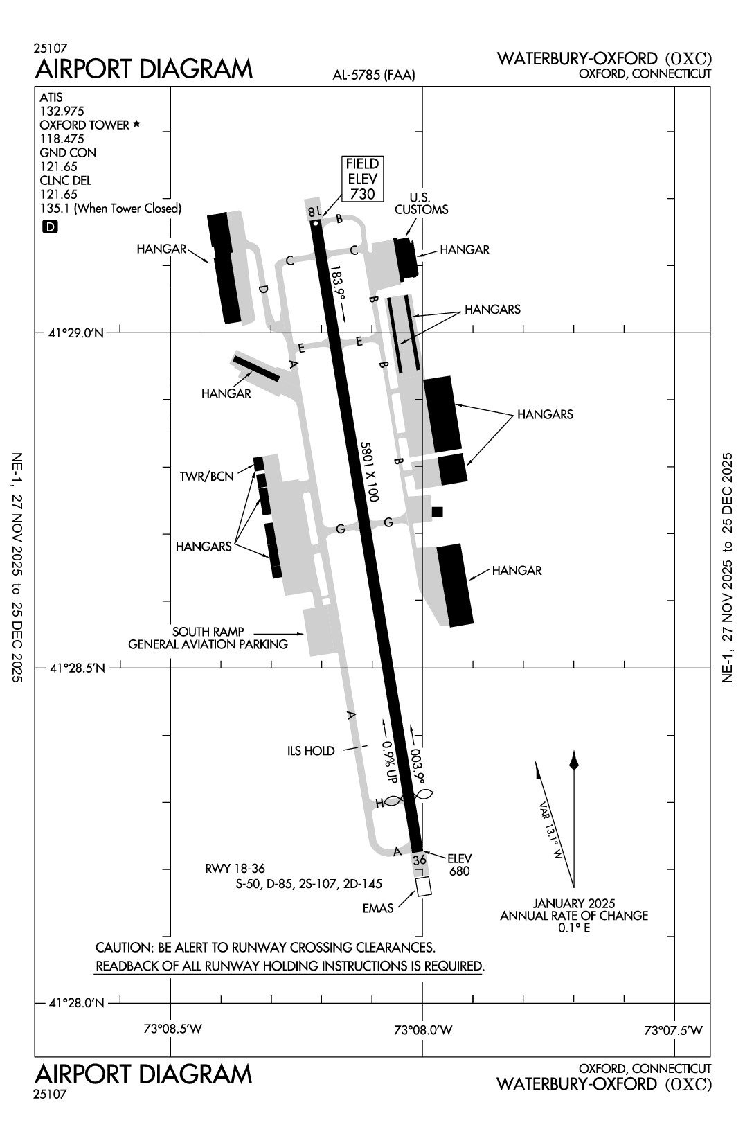 WATERBURY-OXFORD - Airport Diagram