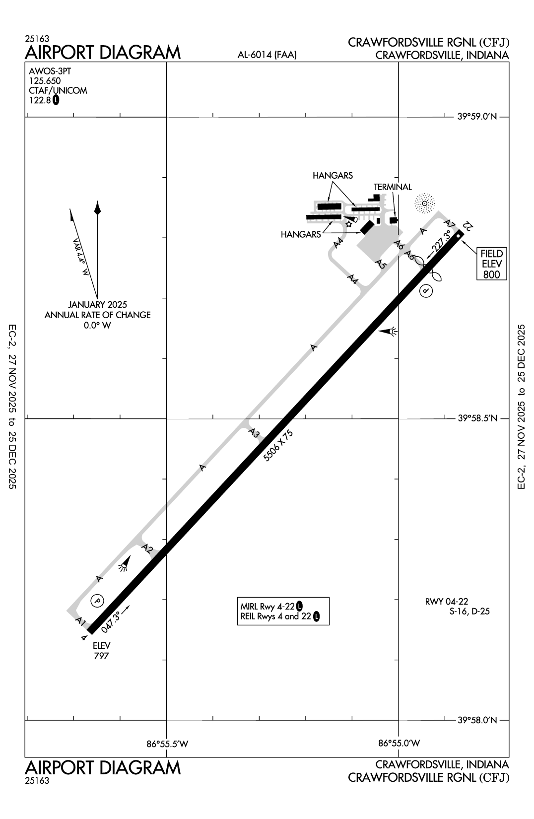 CRAWFORDSVILLE RGNL - Airport Diagram