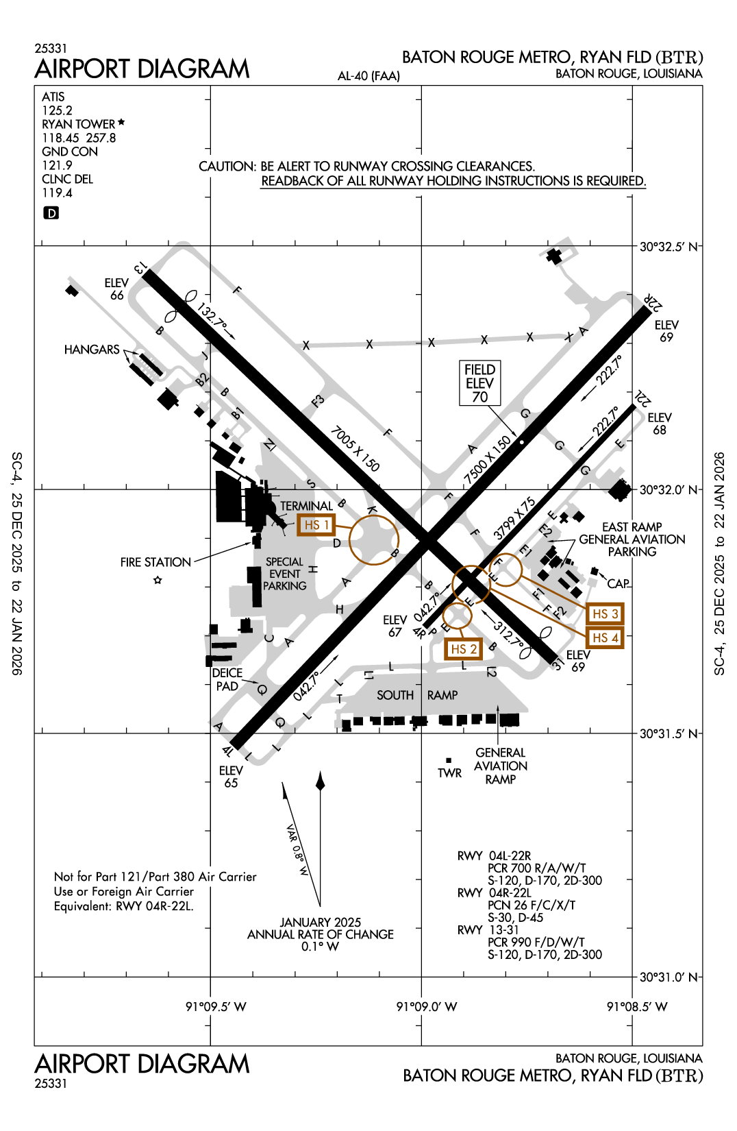 BATON ROUGE METRO, RYAN FLD - Airport Diagram