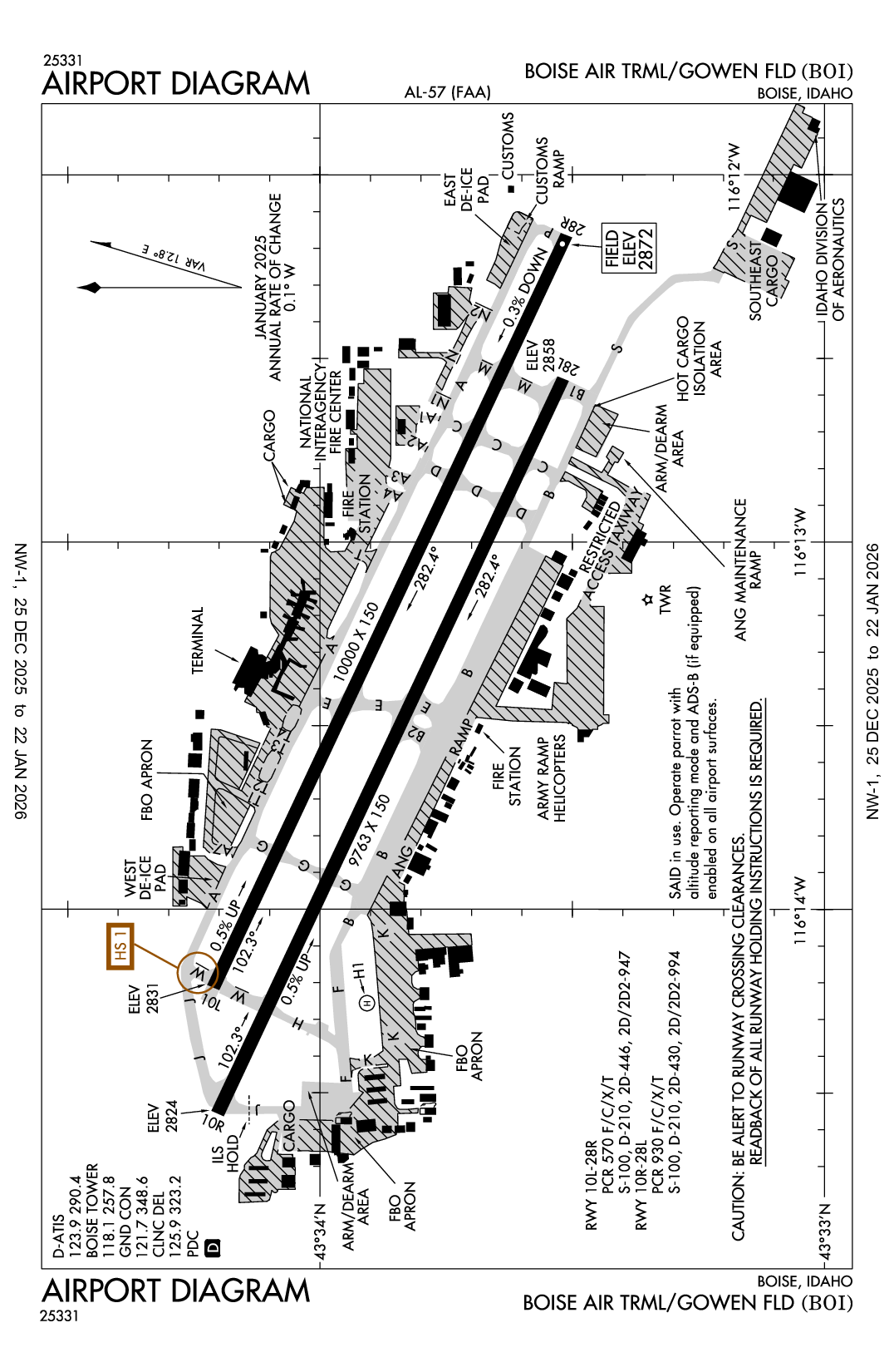BOISE AIR TRML/GOWEN FLD - Airport Diagram
