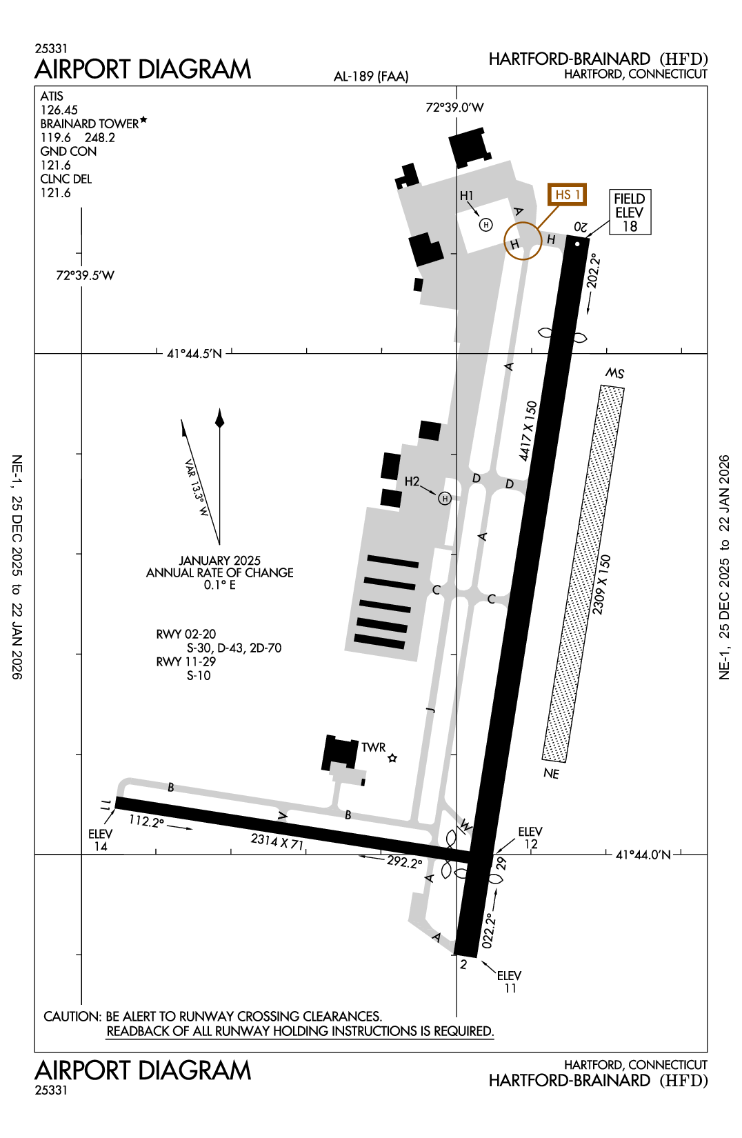 HARTFORD-BRAINARD - Airport Diagram
