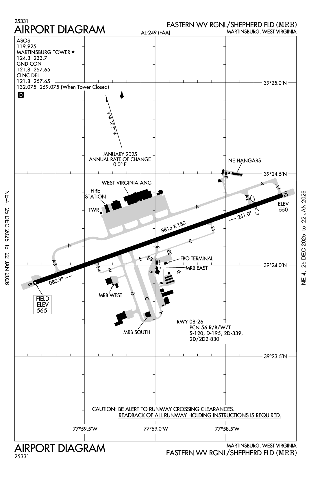 EASTERN WV RGNL/SHEPHERD FLD - Airport Diagram