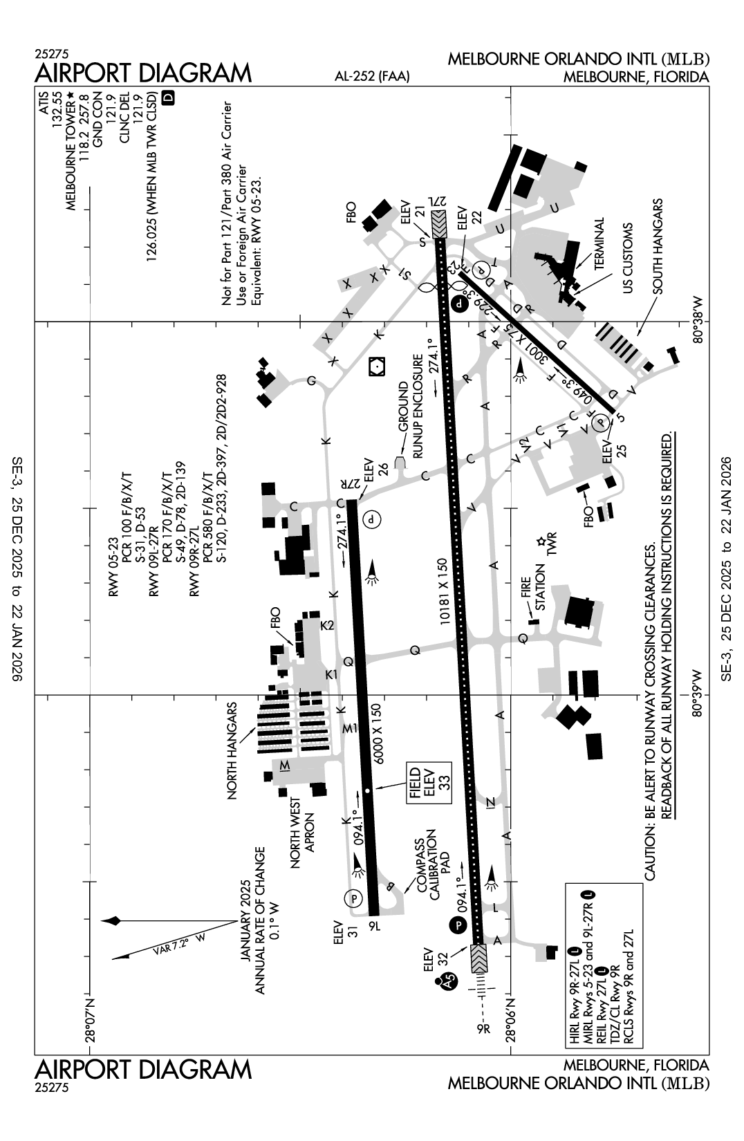 MELBOURNE ORLANDO INTL - Airport Diagram