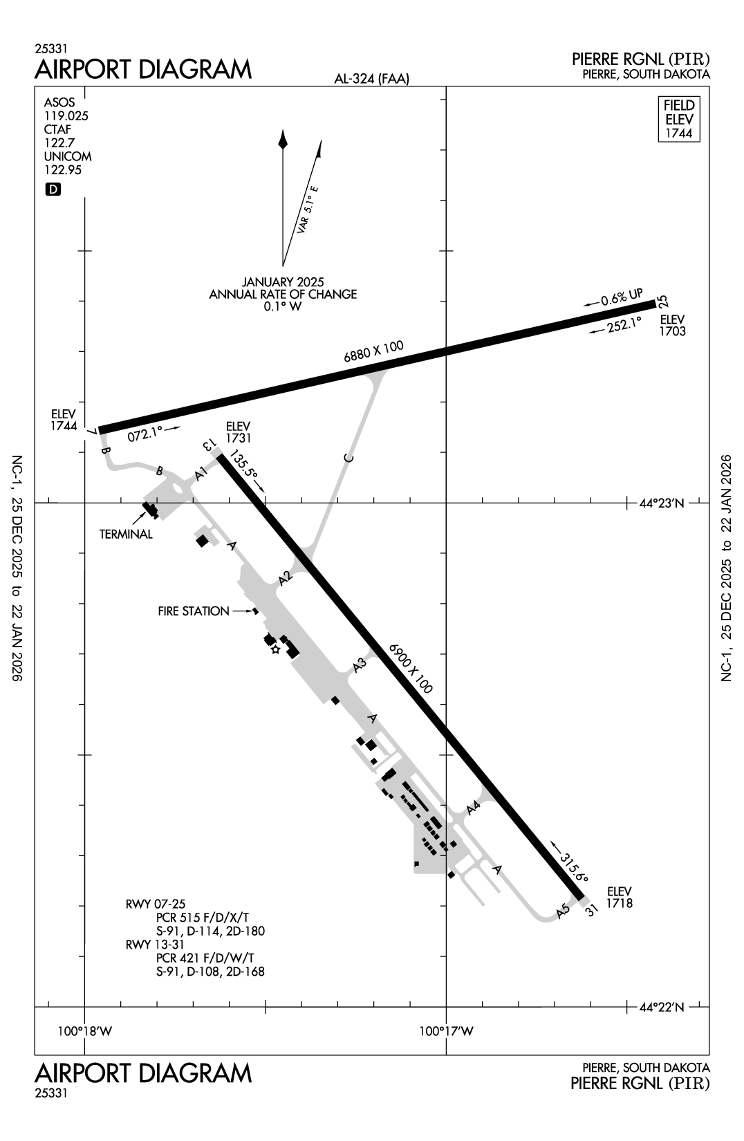 PIERRE RGNL - Airport Diagram