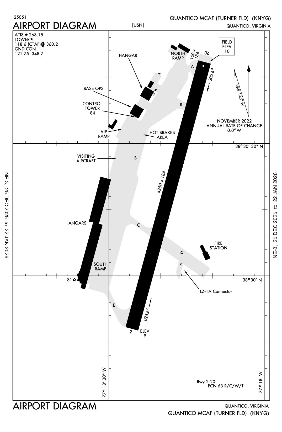 QUANTICO MCAF (TURNER FLD) - Airport Diagram