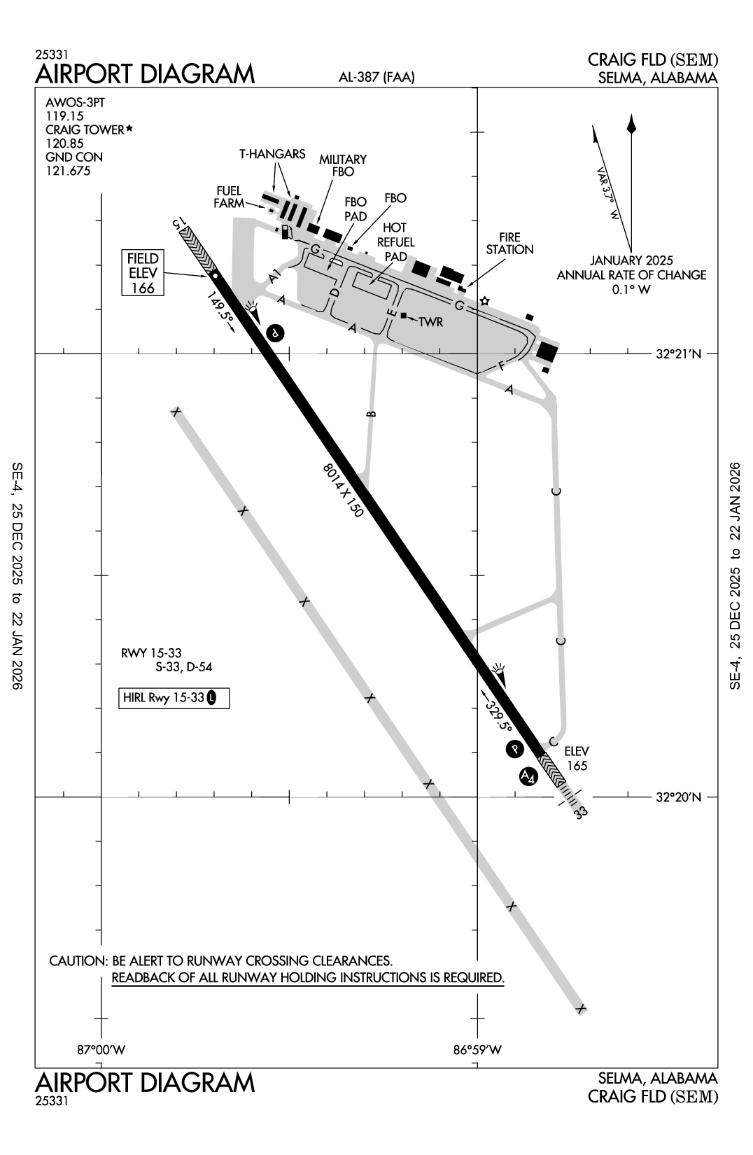 CRAIG FLD - Airport Diagram