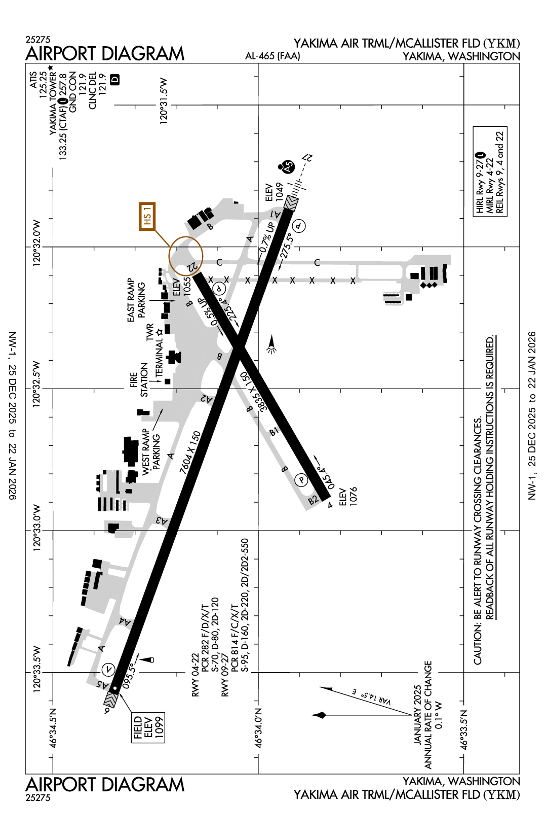 YAKIMA AIR TRML/MCALLISTER FLD - Airport Diagram