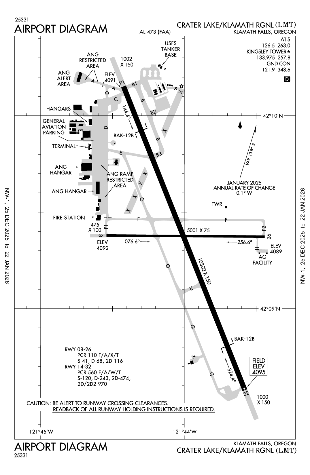 CRATER LAKE/KLAMATH RGNL - Airport Diagram