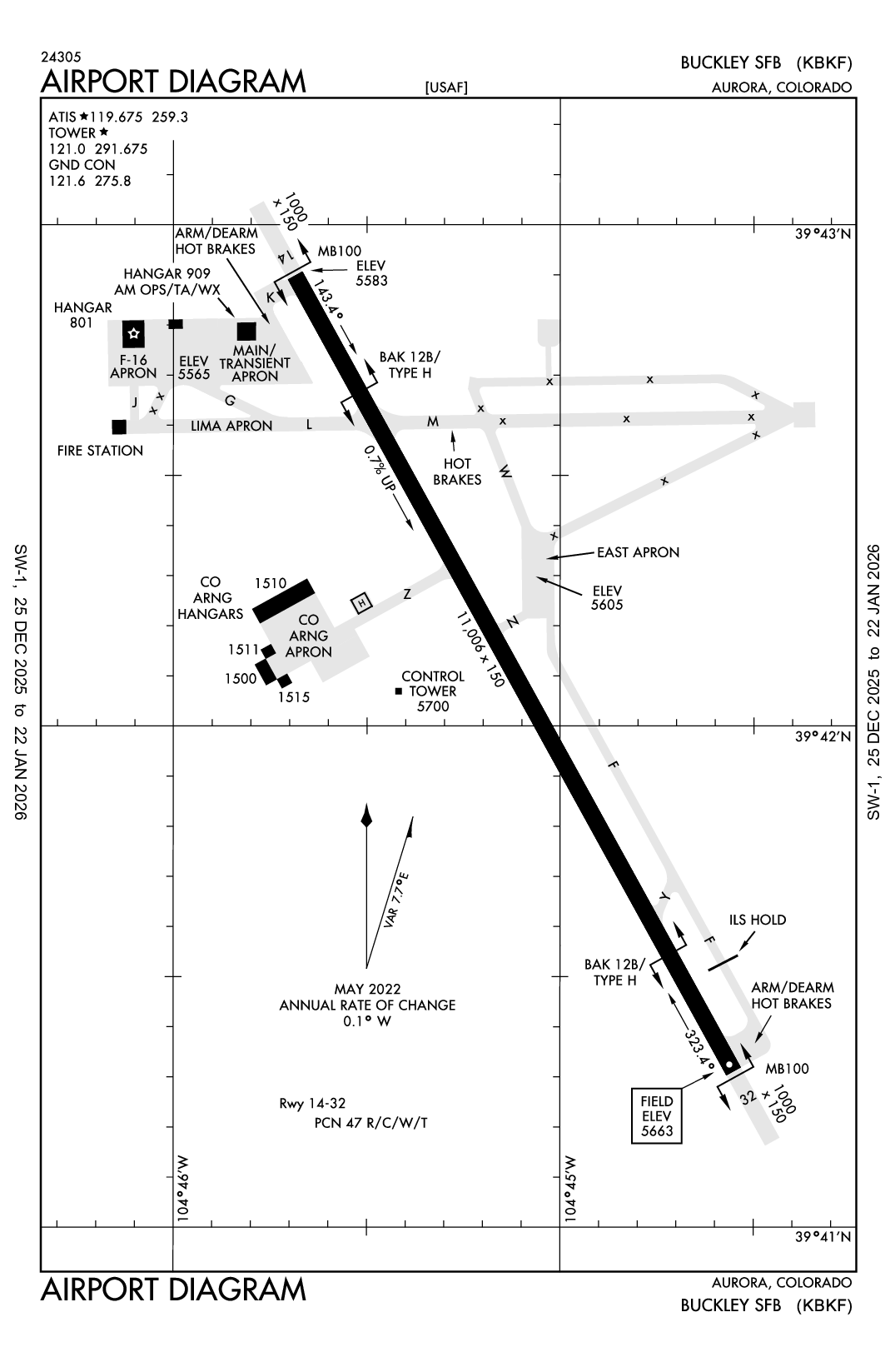 BUCKLEY SPACE FORCE BASE - Airport Diagram