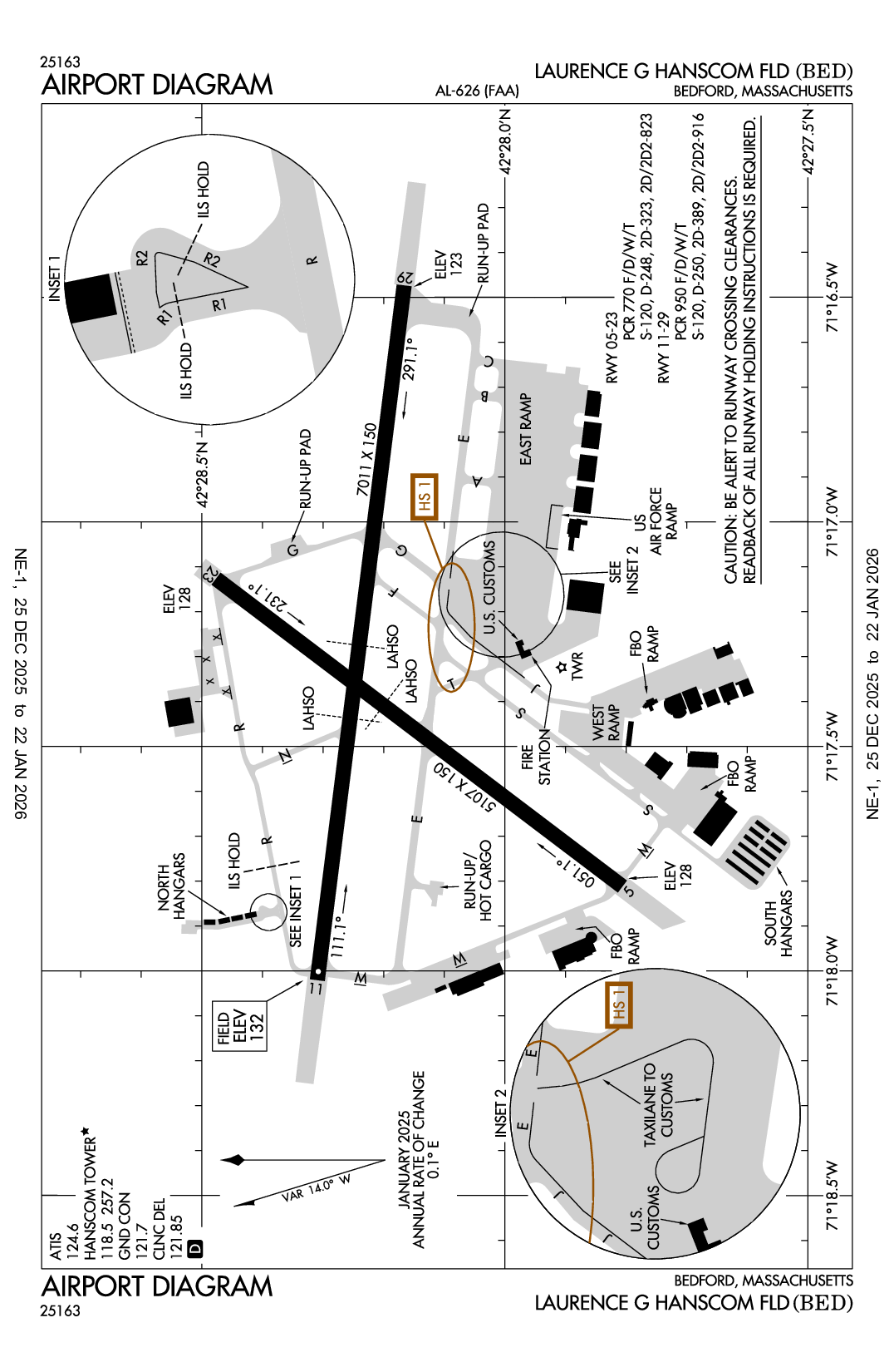 LAURENCE G HANSCOM FLD - Airport Diagram