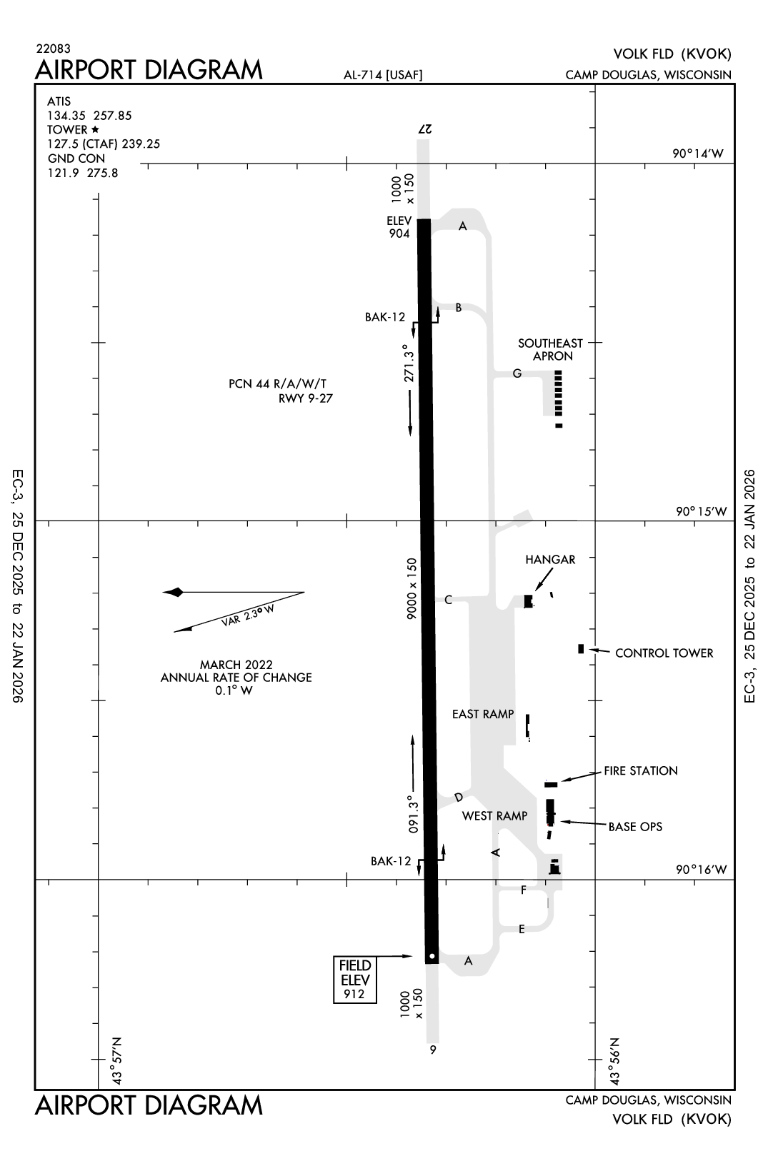 VOLK FLD - Airport Diagram