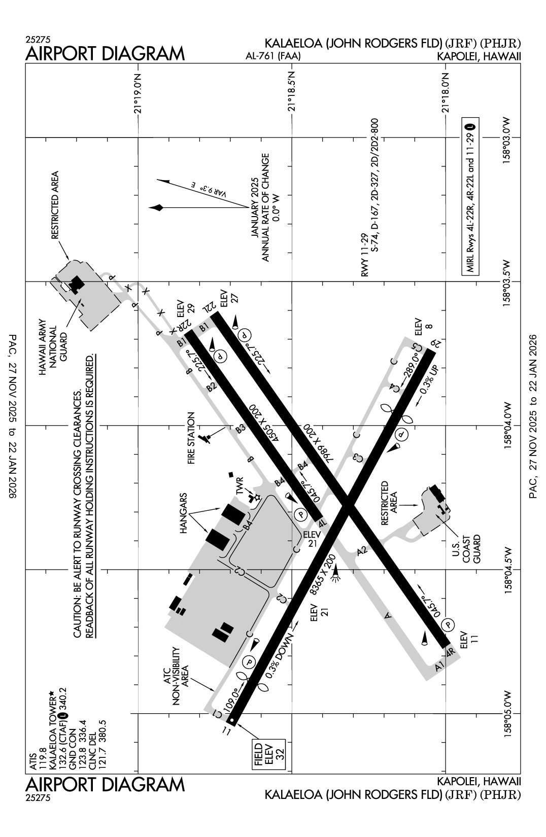 KALAELOA (JOHN RODGERS FLD) - Airport Diagram