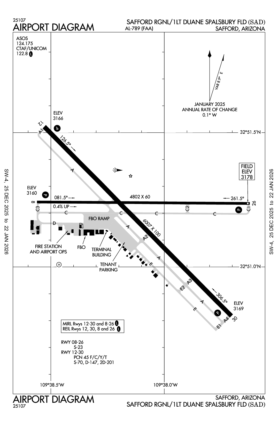 SAFFORD RGNL/1LT DUANE SPALSBURY FLD - Airport Diagram