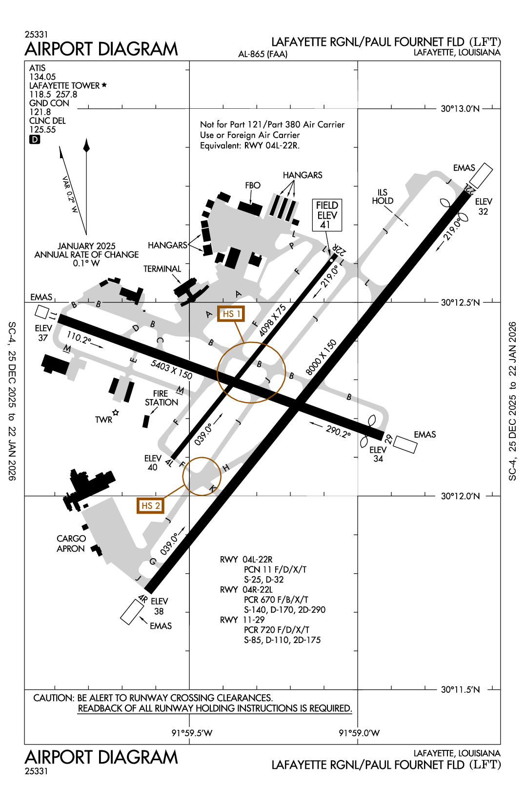 LAFAYETTE RGNL/PAUL FOURNET FLD - Airport Diagram