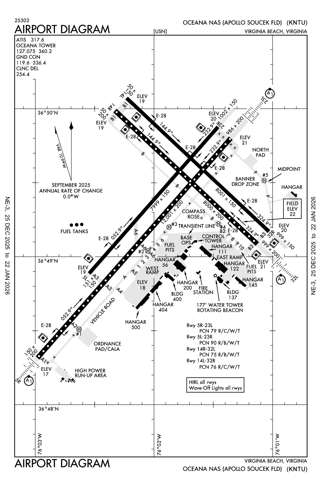 OCEANA NAS (APOLLO SOUCEK FLD) - Airport Diagram